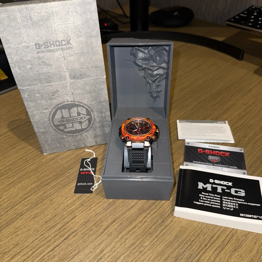 Casio G-Shock MT-G 40th Anniversary Black Watch with Orange Bezel - Picture 4 of 5